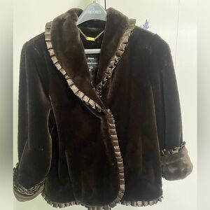 Dennis Basso Faux Fur Jacket Medium